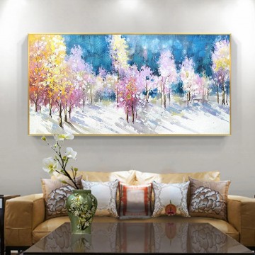 Textured Painting - abstract forest tree landscape natural texture